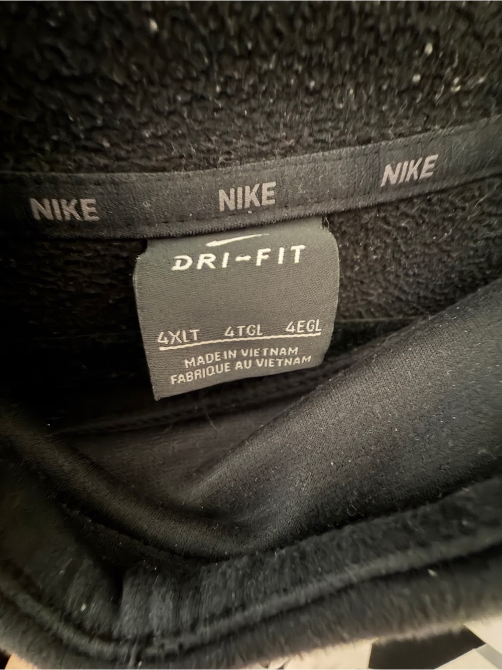 Nike Black Pullover Hoodie with White Stacked Logo - Picture 3 of 5